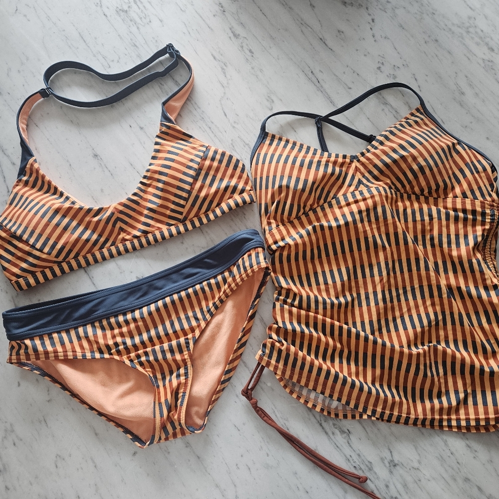 PrAna Three Piece Womens Swim Set Sz Medium